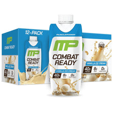 Load image into Gallery viewer, MusclePharm Combat Ready 40g Protein Shake Ready to Drink RTD with BCAA Glutamine, 12 x 500ml Carton
