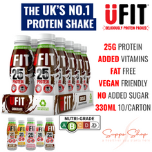 Load image into Gallery viewer, UFIT 25g High Protein Shake Drink, 10 x 330ML Carton - Promotes a Lean Body (NutriGrade B)