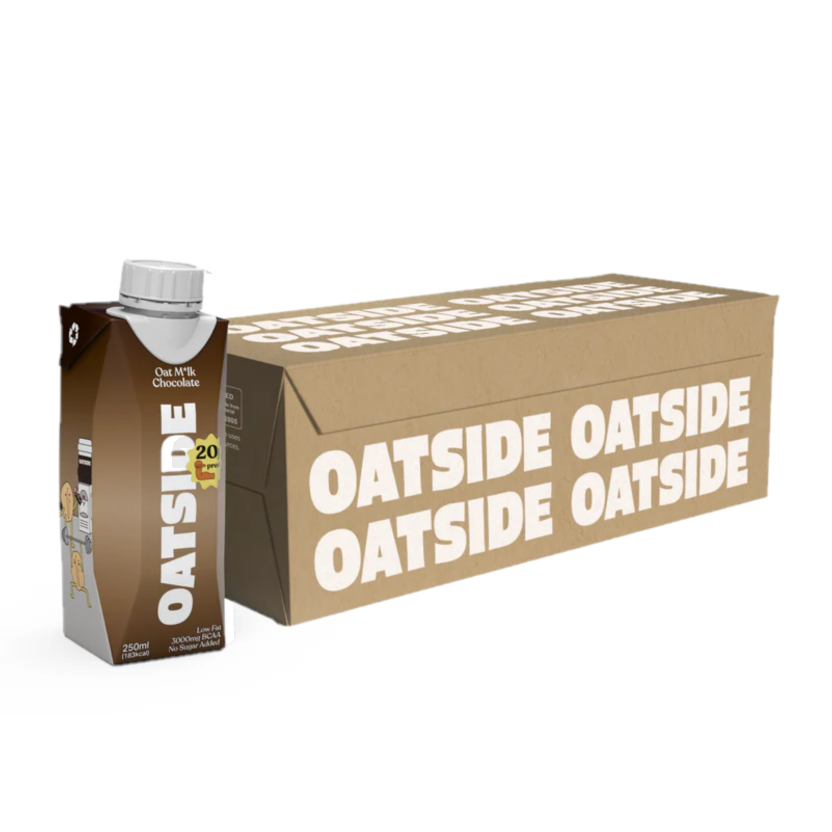 OATSIDE PROTEIN Oat Milk 250ml x 24per Carton - 20g Protein Shake Drink RTD, 3000mg BCAA, Dairy Free