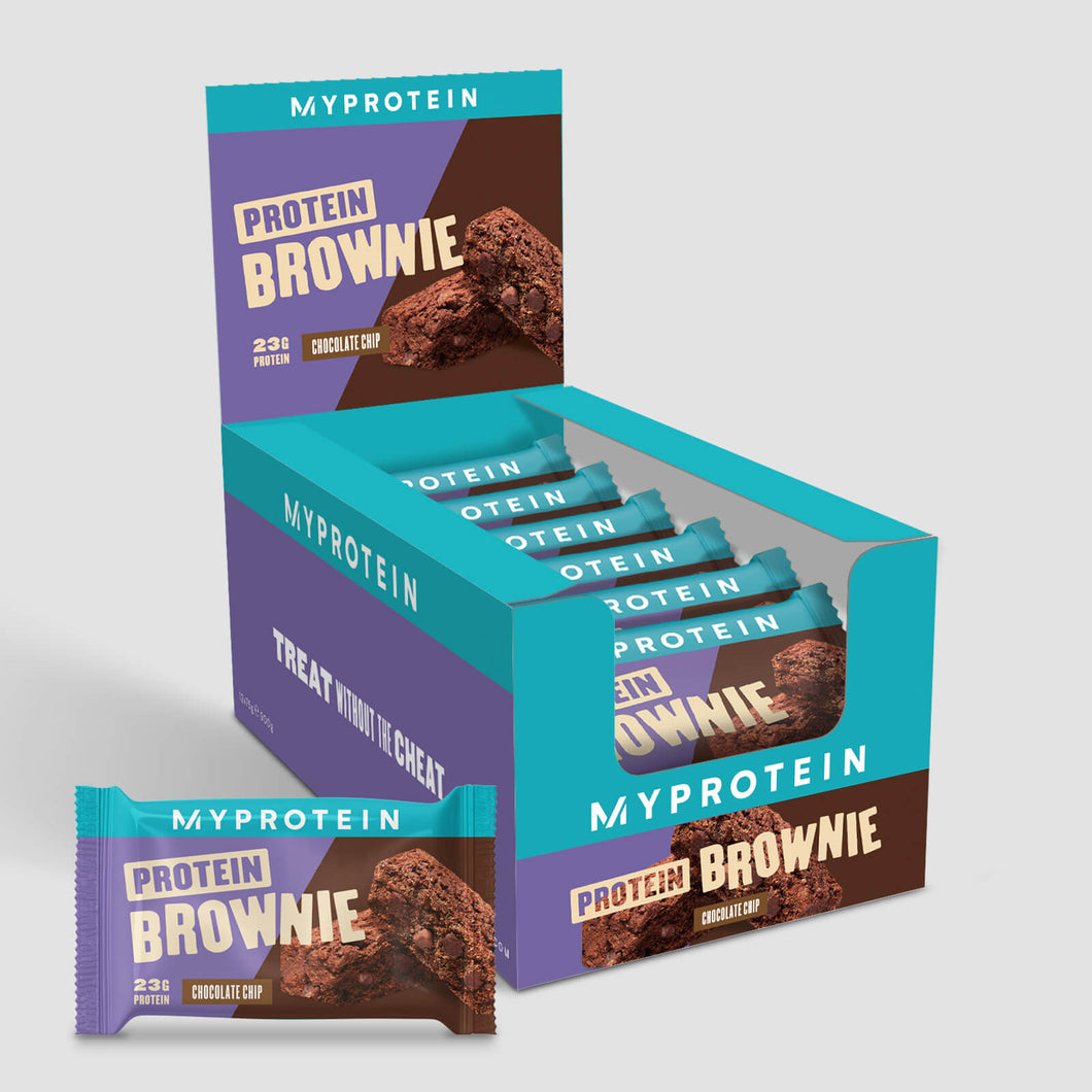 MyProtein Protein Brownie 23g Protein, Chocolate Chip, 12/box