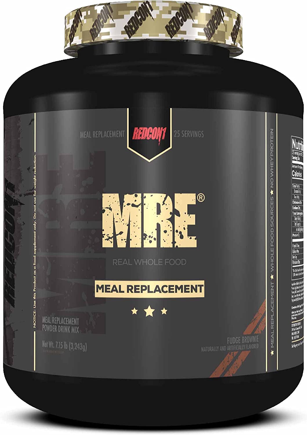 RedCon1 MRE Meal Replacement Whole Food Protein, 7 Lb - Fudge Brownie