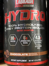 Load image into Gallery viewer, Labrada PRO SERIES HYDRO 100% Hydrolyzed Whey Protein Isolate 1.72 lbs (780g) (Chocolate)
