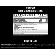 Load image into Gallery viewer, Nutrex LIPO6 BLACK NIGHTTIME Ultra Concentrate Weight Loss &amp; Sleep Support, 30 Black-Caps
